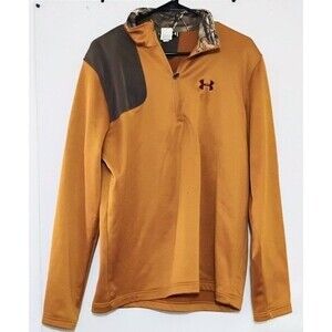 UNDER ARMOUR COLD GEAR UA MUSTARD MENS XL ¼ ZIP PULLOVER HUNTING SWEATSHIRT